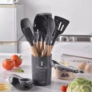 Jogo 12 Peças Utensílios Cozinha Silicone Colher Espátula