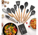 Jogo 12 Peças Utensílios Cozinha Silicone Colher Espátula