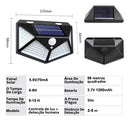 Luminária Solar Jardim 100 Led Com Sensor Presença Lampadas