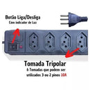 Régua Extensão Elétrica 6tomada Filtro Linha Bivolt