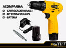 Furadeira Parafusadeira à Bateria 12v C/ Acessórios